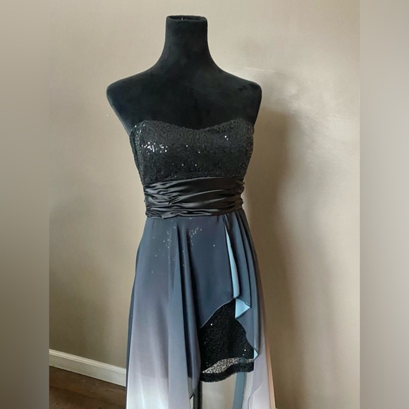 SPEECHLESS black white ombré high low dress prom formal hoco sz 7 juniors EUC - Picture 10 of 16